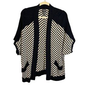 Chico's Sweater Women's Small Glitter Sparkle Cardigan Stripes Chicos 0